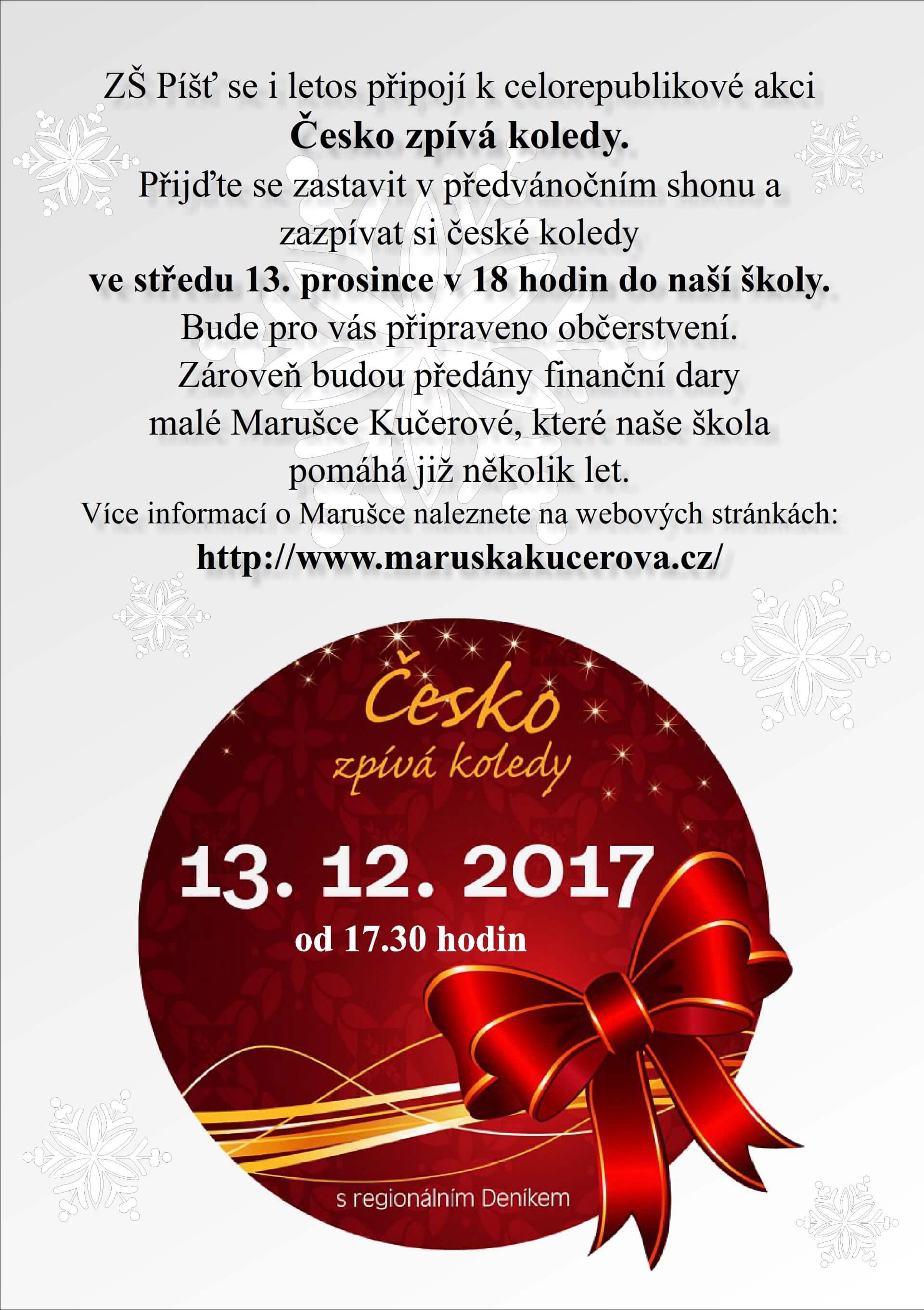 Pozvánka na společné zpívání koled